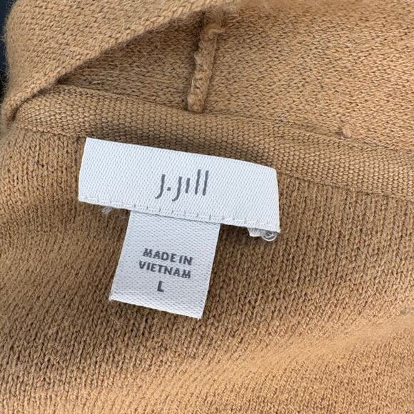 J. Jill Tan Orange Colorblock Lagenlook Open Tunic Sweater Sz L - Picture 3 of 5